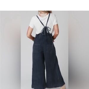 New Easel Washed Cotton Wide Leg Jumpsuit Slouchy Overalls Romper